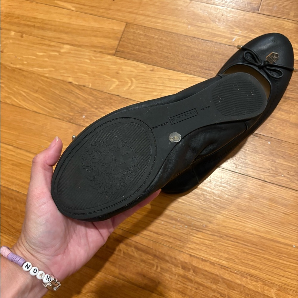 Vince Camuto Black Flats with Bow Detail